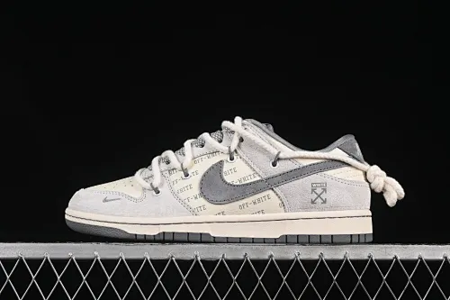 All Categories Nk SB Dunk Series Nk SB Dunk Low High-end Customized Low-top Shoes Nike SB Dunk Low OFF-WHITE Series Gray Hook with Subtitles Anniversary High-end Customized Low-top Casual Shoes YX5066-223